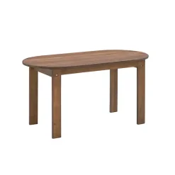 Kirklands Home Outdoor Tables|Acorn Acacia Wood Oval Adirondack Coffee Table Brown