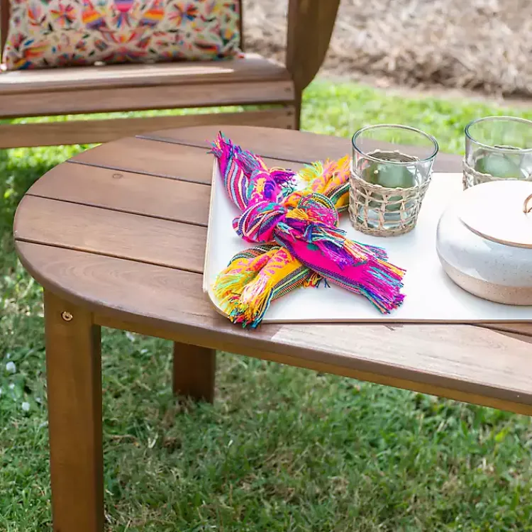 Kirklands Home Outdoor Tables|Acorn Acacia Wood Oval Adirondack Coffee Table Brown