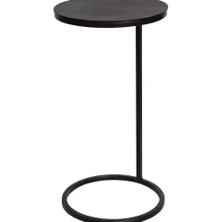 Kirklands Home Accent & End Tables|Aged Metal Frame Slab Top Accent Table Black