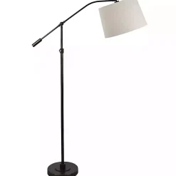 Kirklands Home Floor Lamps|Aged Bronze Iron Adjustable Arm Floor Lamp Tan