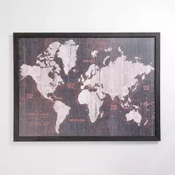 Kirklands Home Framed Art|Aged World Map Framed Art Print