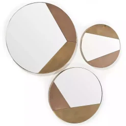 Kirklands Home Decorative Mirrors|Alexander Round Metal Wall Mirrors, Set of 3
