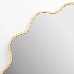 Kirklands Home Decorative Mirrors|Alexandria Gold Scalloped Wall Mirror