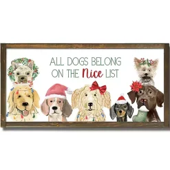 Best All Dogs Belong on the Nice List Wall Plaque Christmas Art & Wall Decor