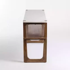 Kirklands Home Console Tables|Allen Wood and Marble Console Table