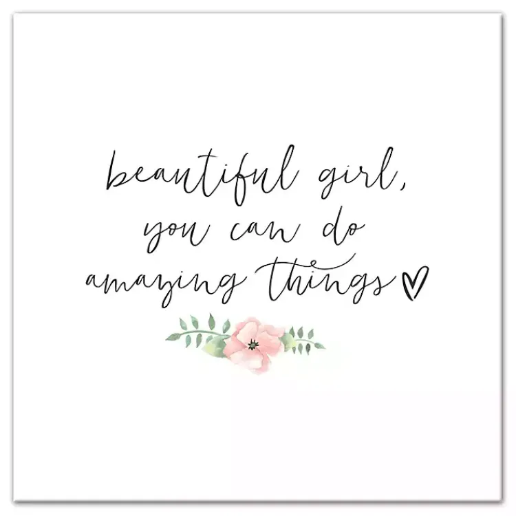 Kirklands Home Wall Quotes & Signs|Amazing Things Floral Canvas Art Print