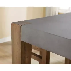 Kirklands Home Dining Tables|Amber Wood and Faux Concrete Dining Table