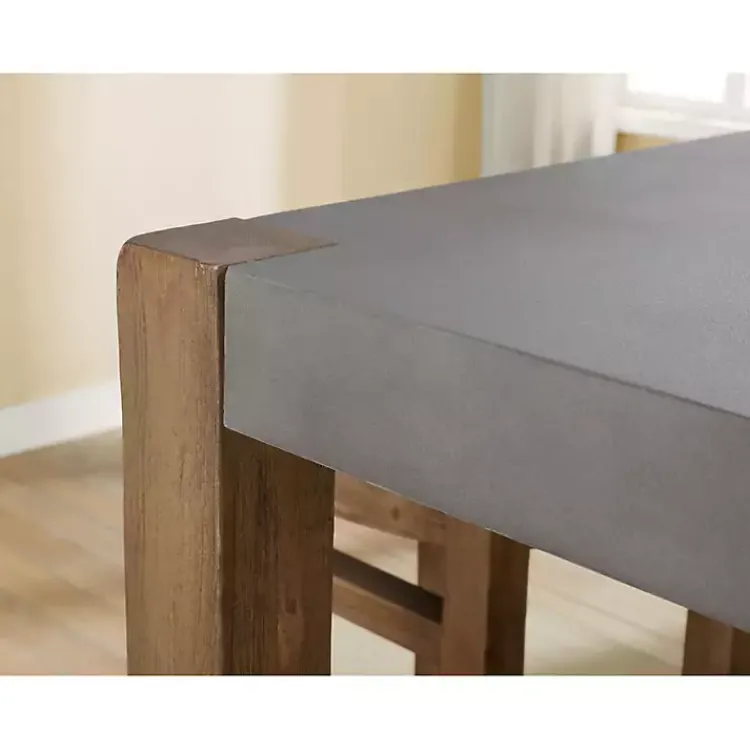 Kirklands Home Dining Tables|Amber Wood and Faux Concrete Dining Table