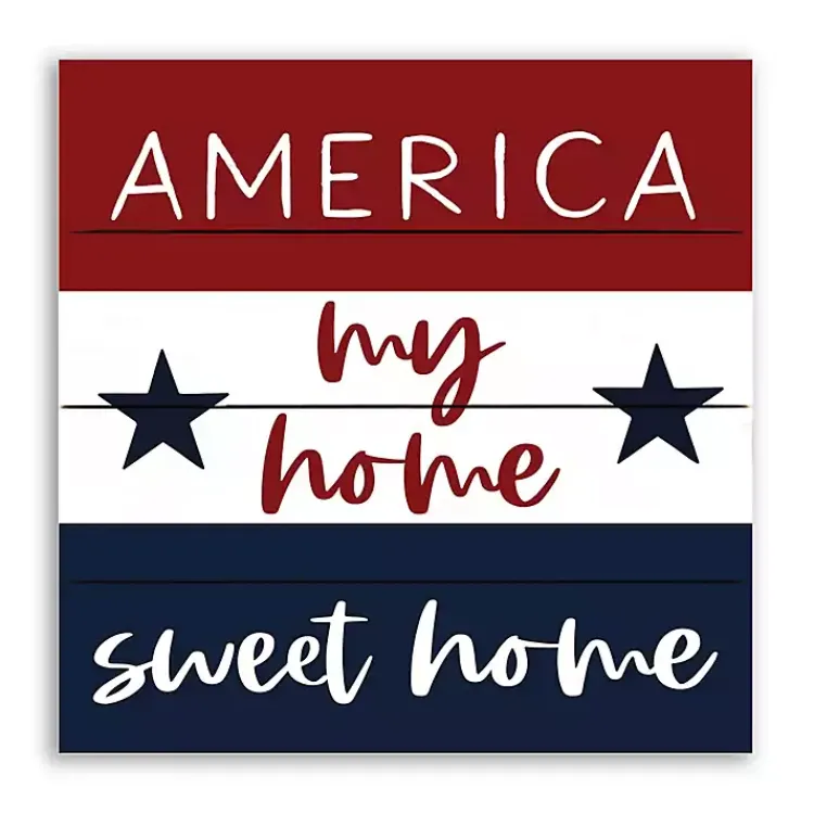 Kirklands Home Wall Plaques|America My Home Sweet Home Pallet Wood Wall Art