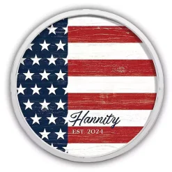 Kirklands Home Wall Plaques|American Flag Personalized White Frame Wall Plaque