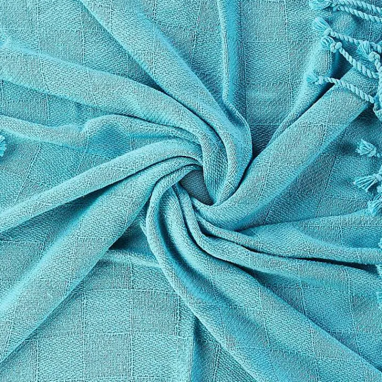 Angel Checkered Weave Fringe Throw Blankets & Throws