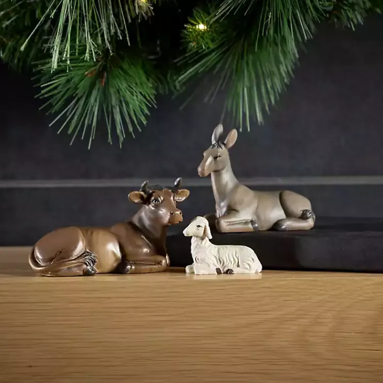 Animals at the Inn 3-pc. Figurine Set Christmas Decorations