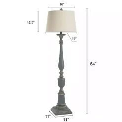 Kirklands Home Floor Lamps|Antique Bourgault Floor Lamp Blue