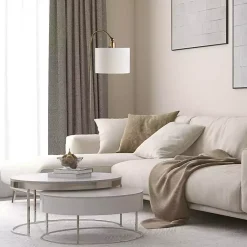 Kirklands Home Floor Lamps|Antique Brass Arc Floor Lamp White