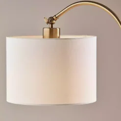 Kirklands Home Floor Lamps|Antique Brass Arc Floor Lamp White