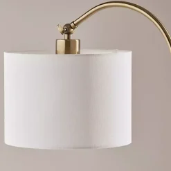 Kirklands Home Floor Lamps|Antique Brass Arc Floor Lamp White