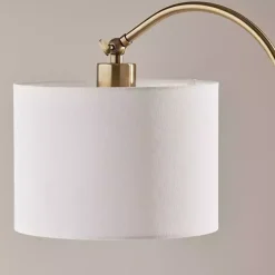 Kirklands Home Table Lamps|Antique Brass Arc Table Lamp White