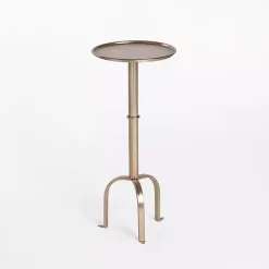 Kirklands Home Accent & End Tables|Antique Brass Metal Tripod Cocktail Table Gold