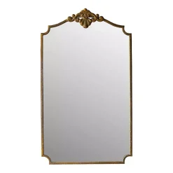 Kirklands Home Decorative Mirrors|Antique Brass Metal Vertical Wall Mirror