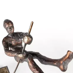 Clearance Antique Bronze Pole Vaulter Figurine, 15 in. Statues & Figurines