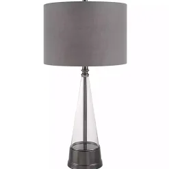 Kirklands Home Table Lamps|Antique Dark Nickel Cone Base Table Lamp Gray