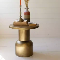 Kirklands Home Accent & End Tables|Antique Barrel Frame Accent Table Gold