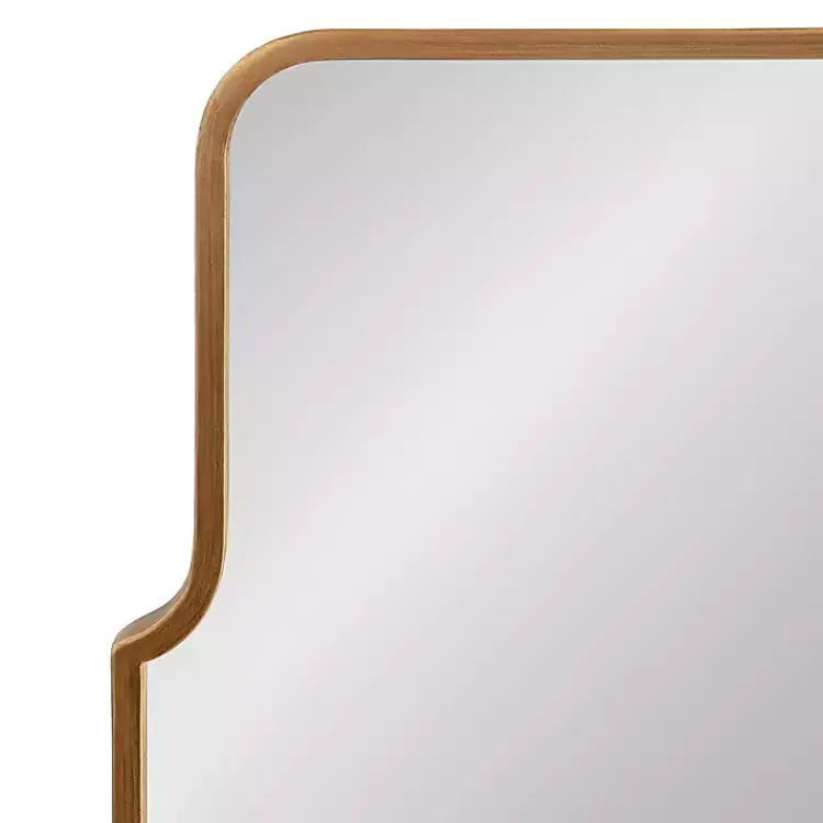 Kirklands Home Decorative Mirrors|Antique Gold Metal Wide Arched Wall Mirror