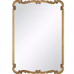 Kirklands Home Decorative Mirrors|Antique Gold Ornate Rectangular Wall Mirror