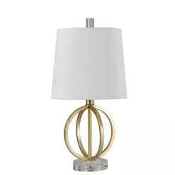 Kirklands Home Table Lamps|Antique Gold Table Lamp with Steel Base White