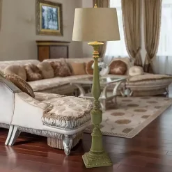 Kirklands Home Floor Lamps|Antique Bourgault Floor Lamp Green
