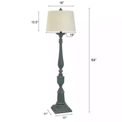 Kirklands Home Floor Lamps|Antique Navy Bourgault Floor Lamp Blue