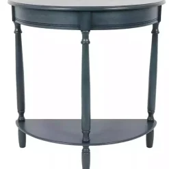 Kirklands Home Console Tables|Antique Navy Half Round Console Table Blue
