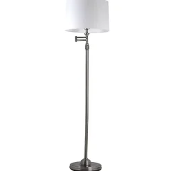 Kirklands Home Floor Lamps|Antique Pewter Swing Arm Floor Lamp White