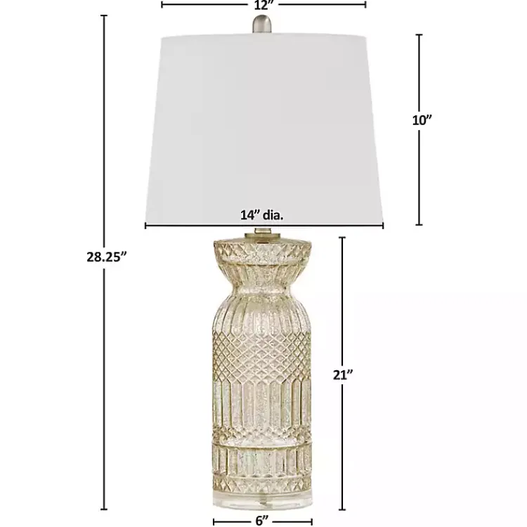 Kirklands Home Table Lamps|Antique Textured Glass Luxuria Table Lamp Silver