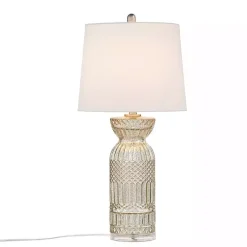 Kirklands Home Table Lamps|Antique Textured Glass Luxuria Table Lamp Silver