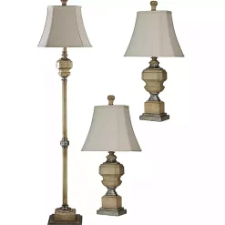 Kirklands Home Table Lamps|Antique Statue Floor and Table Lamps, Set of 3 Tan