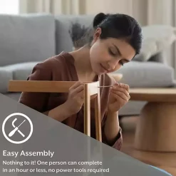 Kirklands Home Bar Stools & Counter Height Stools|Antique Walnut Faux Leather Stools, Set of 2 Brown