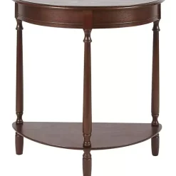 Kirklands Home Console Tables|Antique Walnut Half Round Console Table Brown
