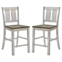Kirklands Home Bar Stools & Counter Height Stools|Antique White & Ash Brown 2-pc. Counter Stool Set