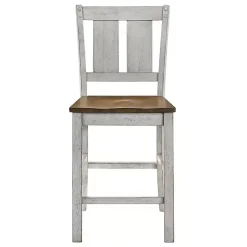 Kirklands Home Bar Stools & Counter Height Stools|Antique White & Dark Brown 2-pc. Counter Stool Set