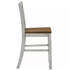 Kirklands Home Bar Stools & Counter Height Stools|Antique White & Dark Brown 2-pc. Counter Stool Set