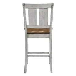 Kirklands Home Bar Stools & Counter Height Stools|Antique White & Dark Brown 2-pc. Counter Stool Set