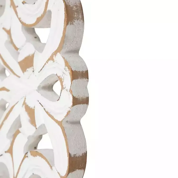 Kirklands Home Wall Plaques|Antique Damask Round Wall Plaque White