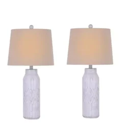 Kirklands Home Table Lamps|Antique White Deco Diamond Table Lamps, Set of 2 Tan