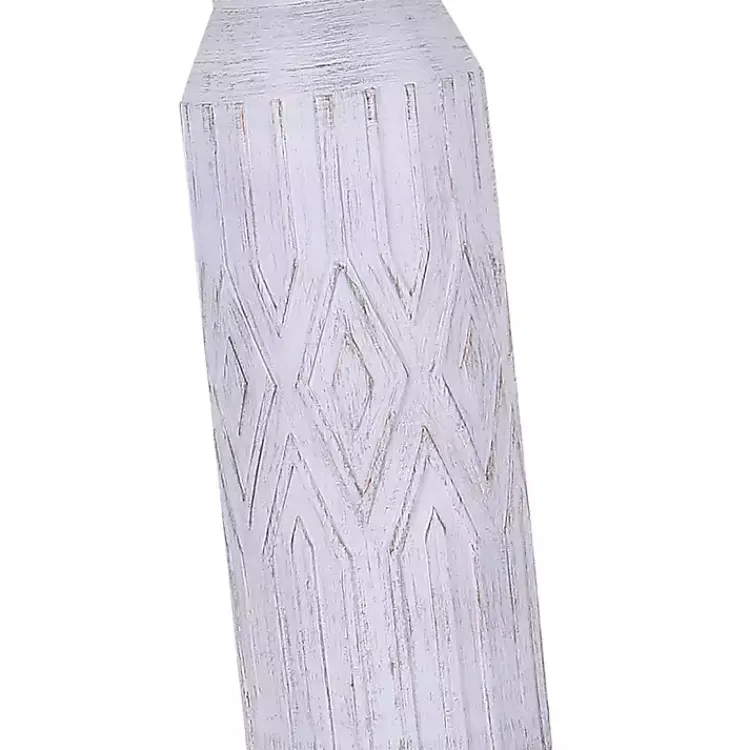 Kirklands Home Table Lamps|Antique White Deco Diamond Table Lamps, Set of 2 Tan