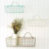 Kirklands Home Wall Storage|Antique White 2-pc. Long Wire Basket Set, 17 in.