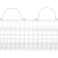 Kirklands Home Wall Storage|Antique White 2-pc. Long Wire Basket Set, 17 in.