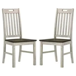 Kirklands Home Dining Chairs|Antique Slatted Back Dining Chairs, Set of 2 White