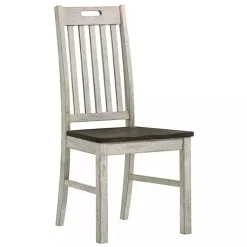 Kirklands Home Dining Chairs|Antique Slatted Back Dining Chairs, Set of 2 White
