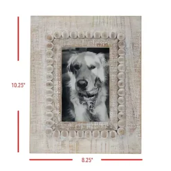 Discount Antique White Wood Beaded Picture Frame, 4x6 Picture Frames